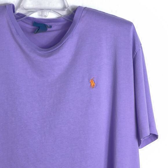 Polo Ralph Lauren Mens XL Cotton T-Shirt Purple Orange Pony Single Stitch - Picture 4 of 10